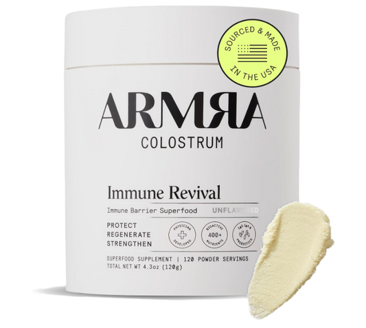 ARMRA Colostrum™ Powder | Unflavored | Gut Health & Bloating | Skin & Hair | Immunity | Keto, Gluten & Fat-Free | 120 Servings